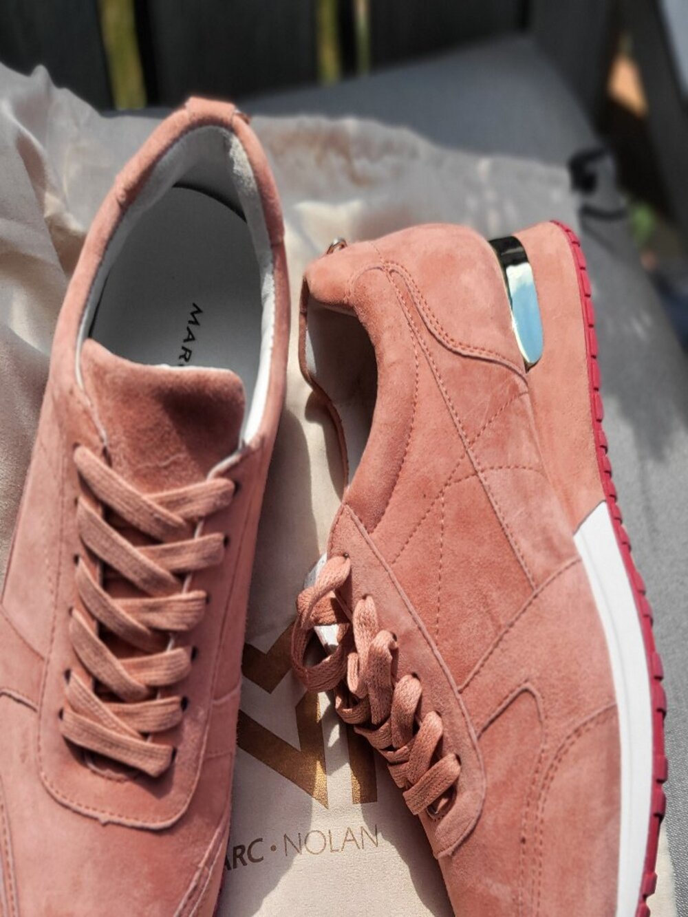 Marc Nolan Ms. Ash Coral Pink Suede Sneakers size 9